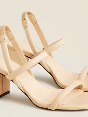 J. Crew Beige Strappy Block Heel Sandals US 10.5